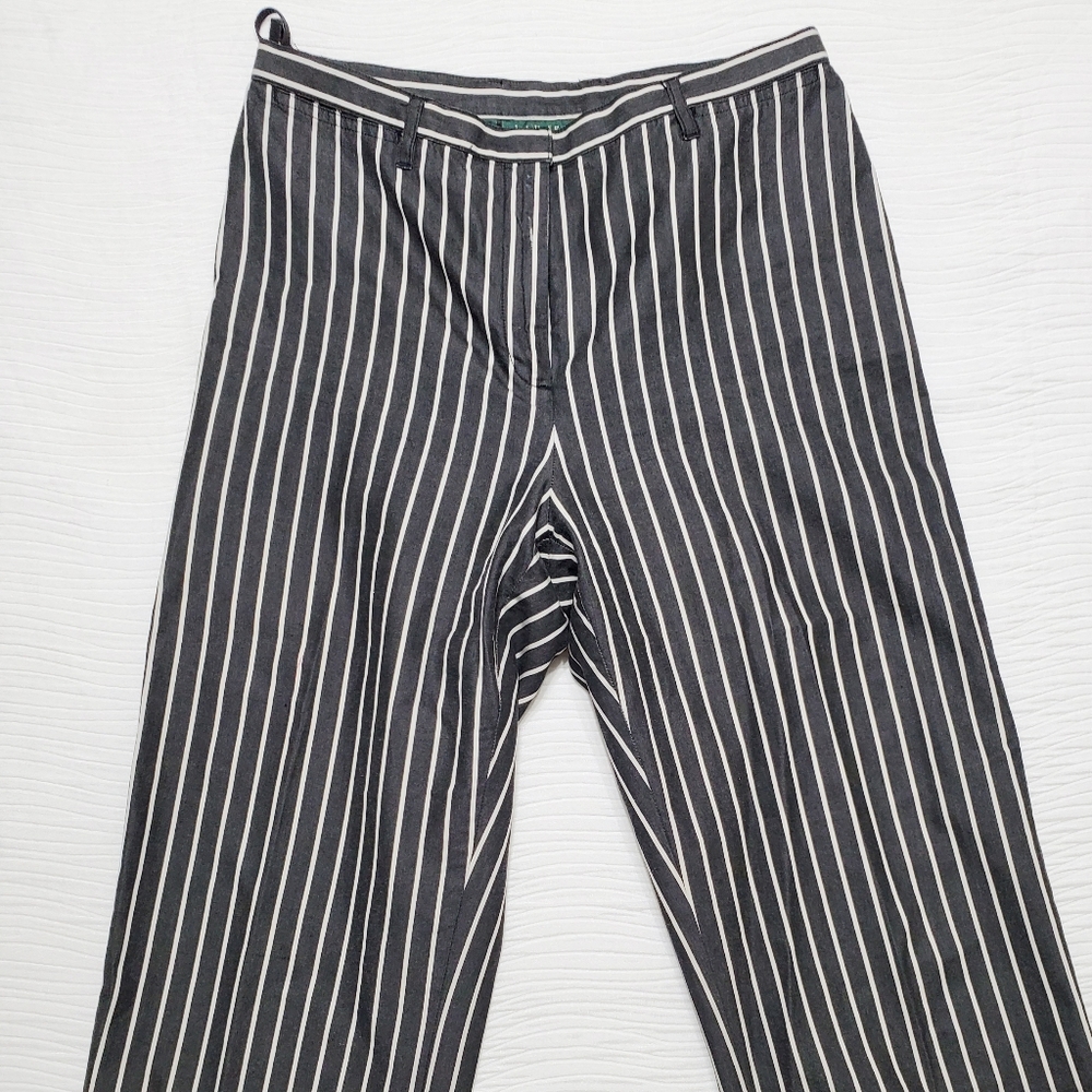 LAUREN striped trousers Black size 8
